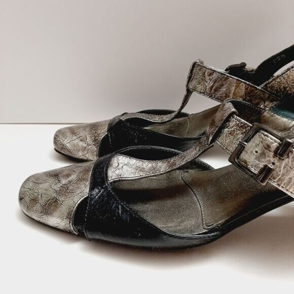 ROBERTO CAPUCCI Italy Genuine Leather T-strap Slingback Pump Heels Sz 7.5 AAA - Picture 9 of 16